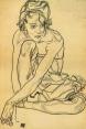 Egon Schiele - Woman Crouching (1918)